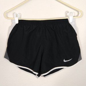 Nike Dri-Fit Women's 9" Running Shorts Lined Drawstring Black & White Size S